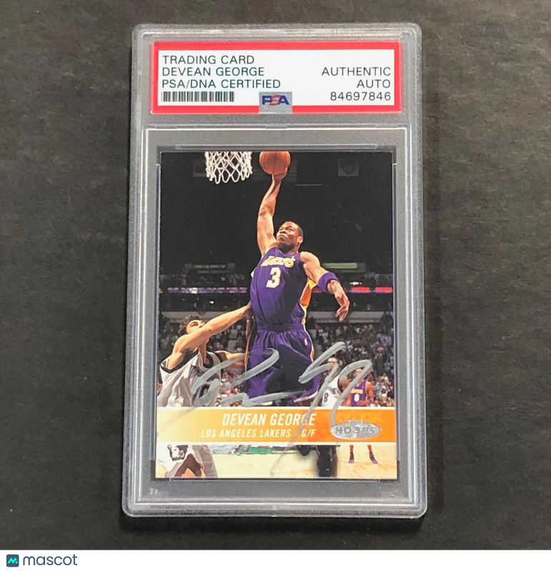 2004-05 Fleer NBA Hoops #101 Devean George Signed Card PSA Slabbed