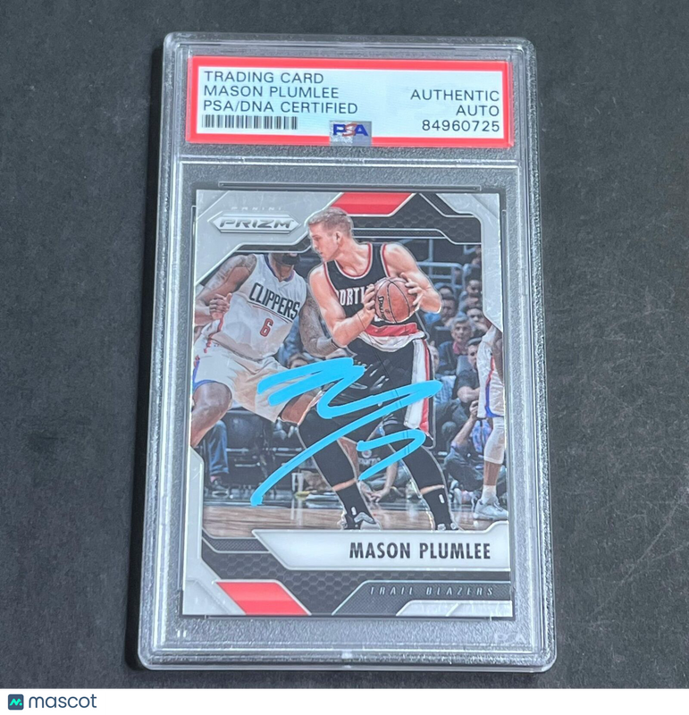 2016-17 Panini Prizm #276 Mason Plumlee Signed Card AUTO PSA Slabbed Trail Blaze