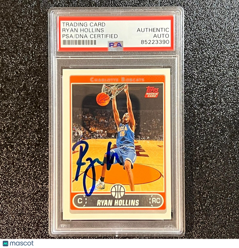 2006 Topps Rookie Card #225 Ryan Hollins Signed Card AUTO PSA Slabbed RC Bobcats