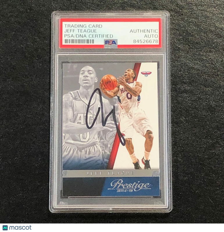 2014-15 Panini Prestige #82 Jeff Teague Signed Card AUTO PSA Slabbed Hawks