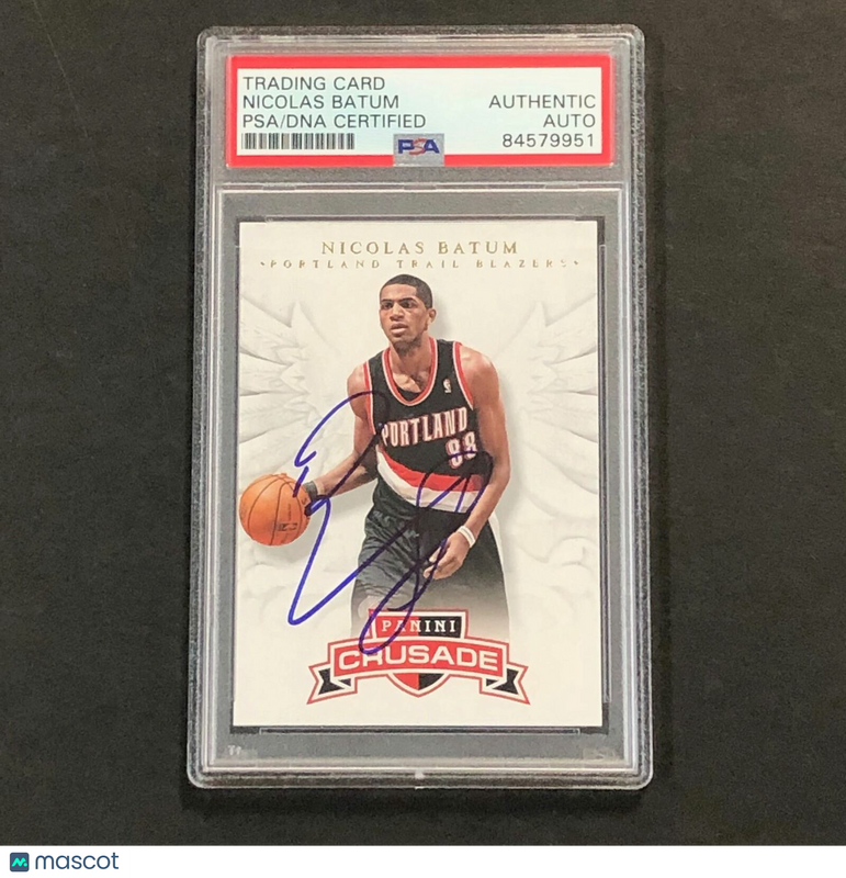 2012-13 Panini Crusade #40 Nicolas Batum Signed Card AUTO PSA Slabbed Trail Blaz