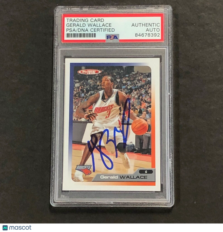 2005-06 Topps Total #165 Gerald Wallace Signed Card PSA Slabbed Bobcats
