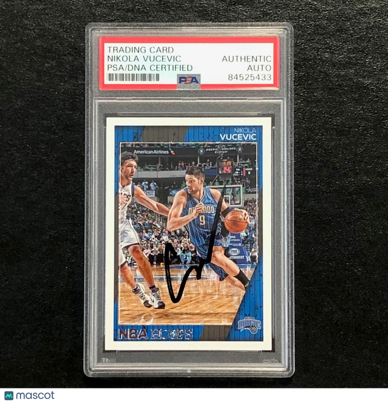 2016-17 NBA Hoops #78 Nikola Vucevic Signed Card AUTO PSA Slabbed Magic