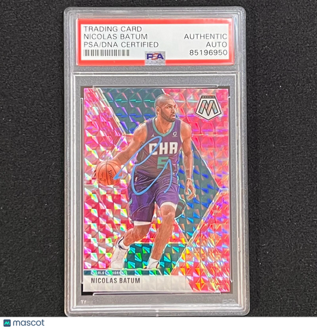 2019-20 Panini Mosaic #102 Nicolas Batum Signed Card AUTO 10 PSA Slabbed Hornets
