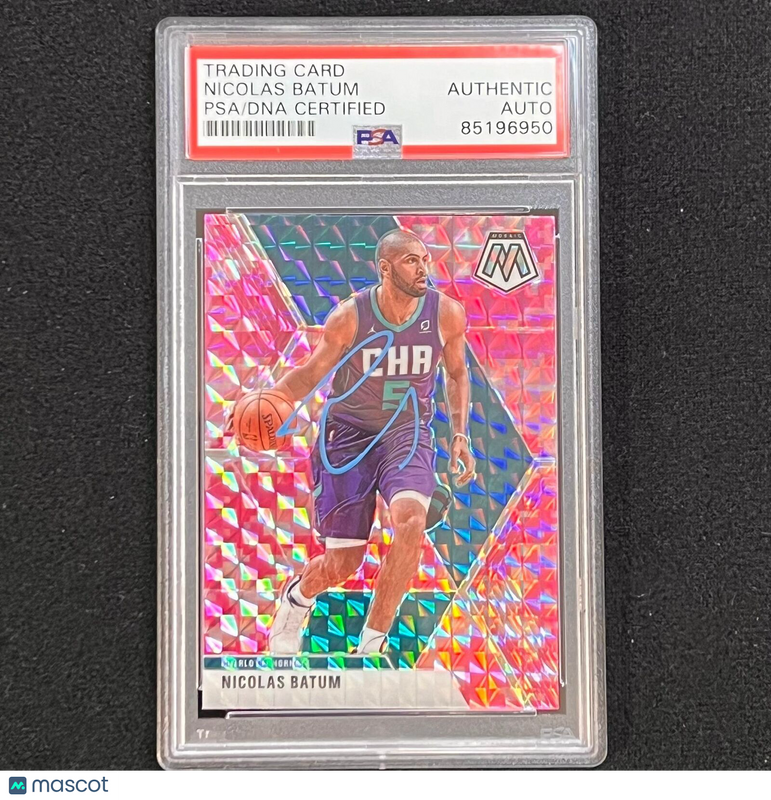 2019-20 Panini Mosaic #102 Nicolas Batum Signed Card AUTO 10 PSA Slabbed Hornets