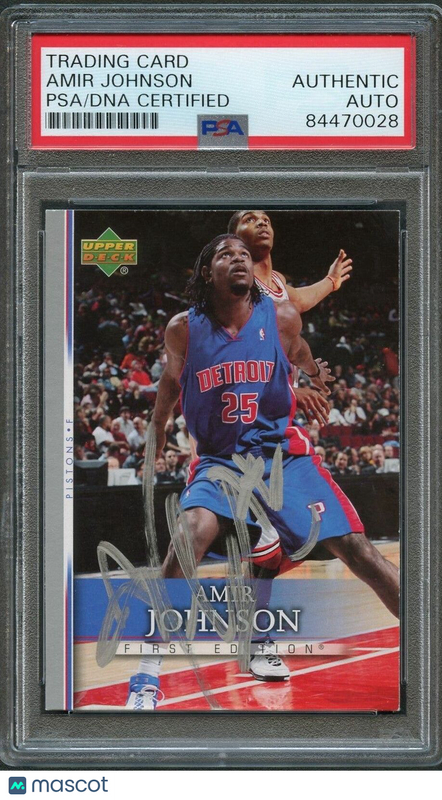 2007-08 Fleer #2 Amir Johnson Signed Card AUTO PSA Slabbed Pistons