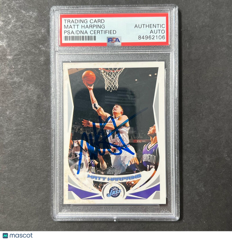 2004 Topps #215 Matt Harpring Signed Card AUTO PSA Slabbed Jazz