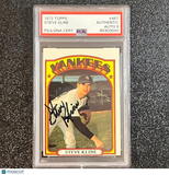 1972 Topps #467 Steve Kline Signed Card AUTO 9 PSA Slabbed Yankees
