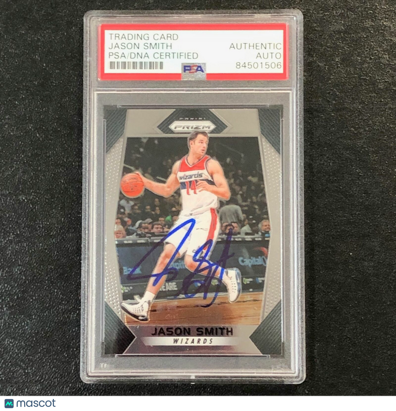 2017-18 Panini Prizm #139 Jason Smith Signed Card AUTO PSA Slabbed Wizards