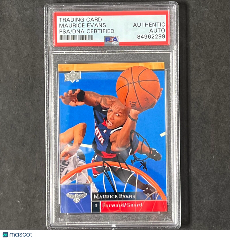 2009-10 NBA Upper Deck #6 Maurice Evans signed Card Auto PSA Slabbed Hawks