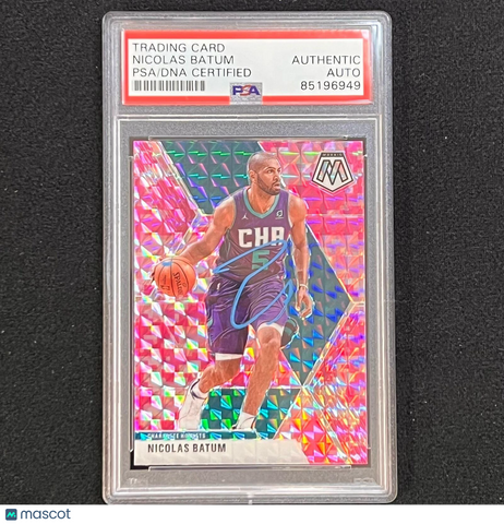 2019-20 Panini Mosaic #102 Nicolas Batum Signed Card AUTO 10 PSA Slabbed Hornets