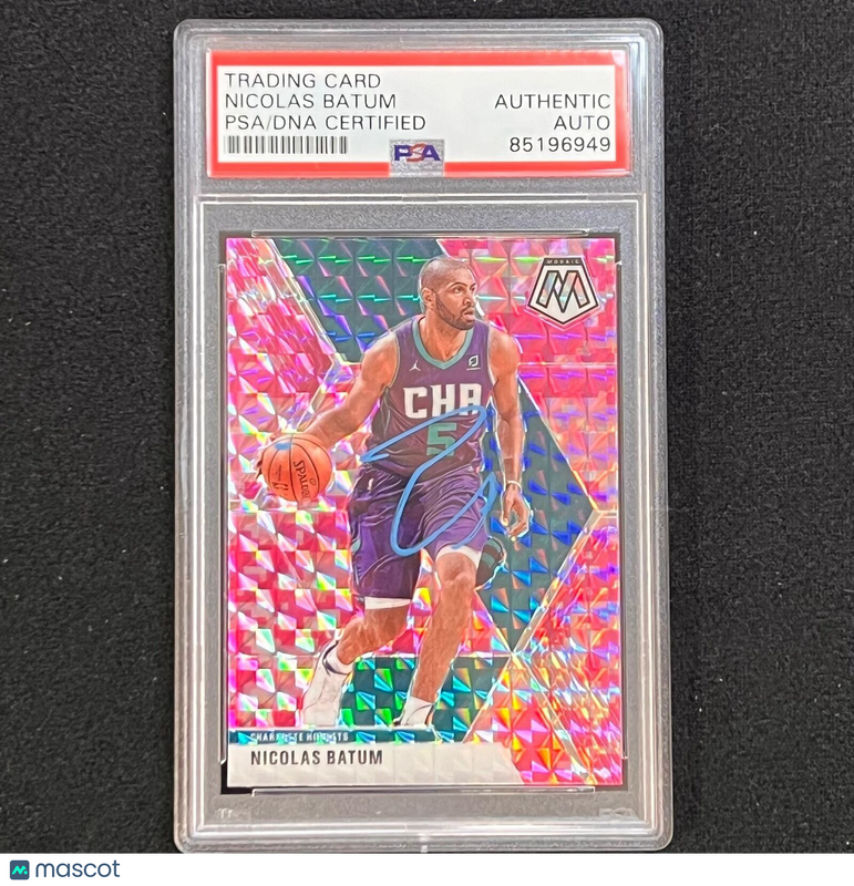 2019-20 Panini Mosaic #102 Nicolas Batum Signed Card AUTO 10 PSA Slabbed Hornets