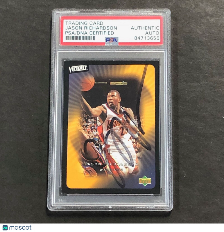 2002-03 Upper Deck Victory #28 Jason Richardson Signed Card AUTO PSA Slabbed War