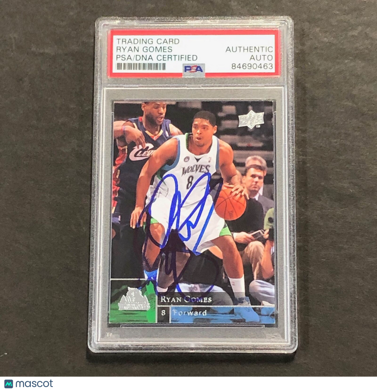 2009-10 Upper Deck Basketball #111 Ryan Gomes Signed Card AUTO PSA Slabbed Timbe