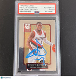 2013-14 Panini Elite #103 Wesley Matthews Signed Card AUTO PSA Slabbed Trail Bla