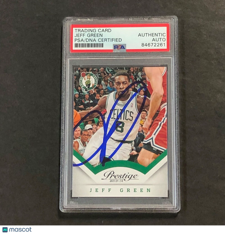 2013-14 Panini Prestige #17 Jeff Green Signed Card AUTO PSA/DNA Slabbed Celtics