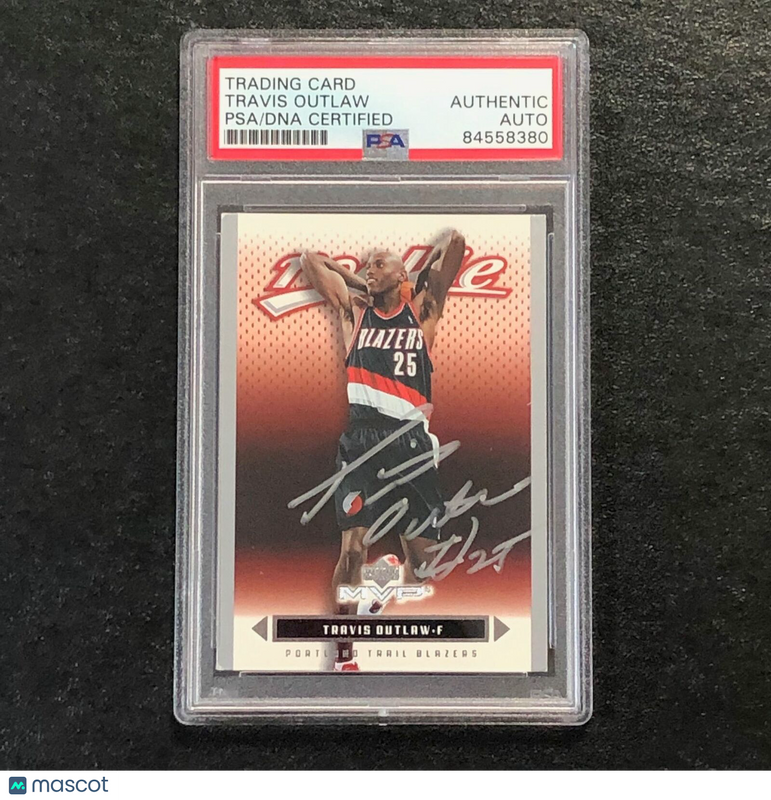 2003-04 Upper Deck MVP #223 Travis Outlaw Signed Card AUTO PSA Slabbed Portland