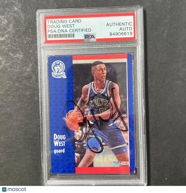 1991-92 Fleer #321 Doug West Signed Card AUTO PSA Slabbed Minnesota Timberwolves