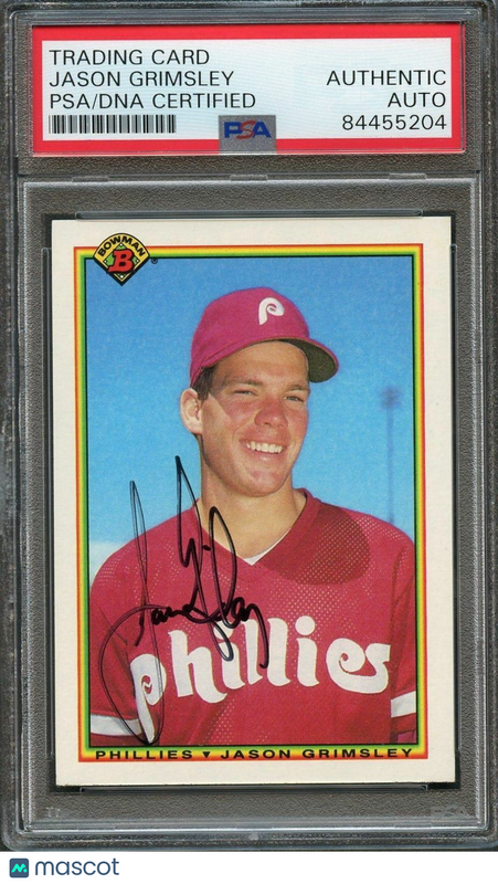 1990 Bowman #151 Jason Grimsley Signed Card PSA Slabbed Auto Phillies