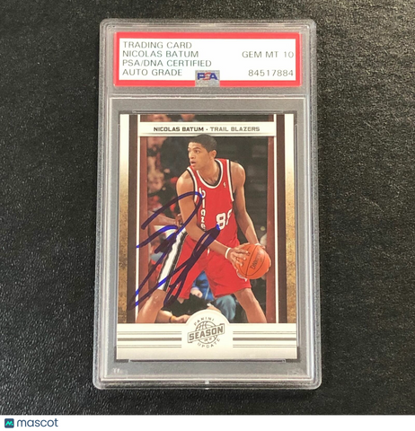 2009-10 Panini Season Update #118 Nicolas Batum Signed Card AUTO 10 PSA Slabbed