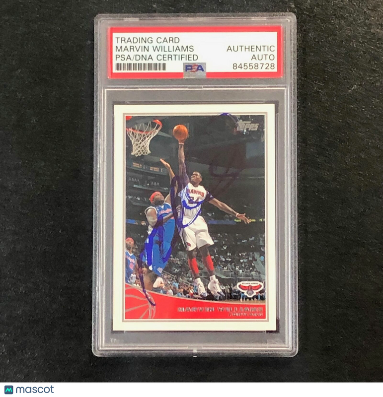 2009-10 Topps Basketball #4 Marvin Williams Signed Card Auto PSA Slabbed Hawks