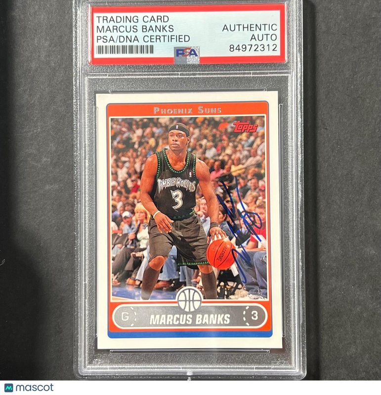 2006-07 Topps #211 Marcus Banks Signed Card AUTO 10 PSA Slabbed Suns
