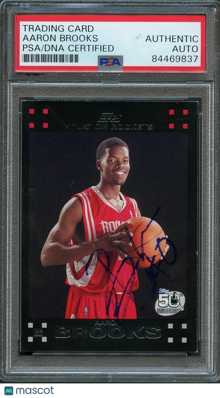2007-08 TOPPS #135 Aaron Brooks Signed Card AUTO PSA Slabbed RC Rockets