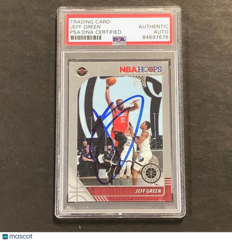 2019-2020 Panini NBA Hoops #198 Jeff Green Signed Card AUTO PSA/DNA Slabbed Cava