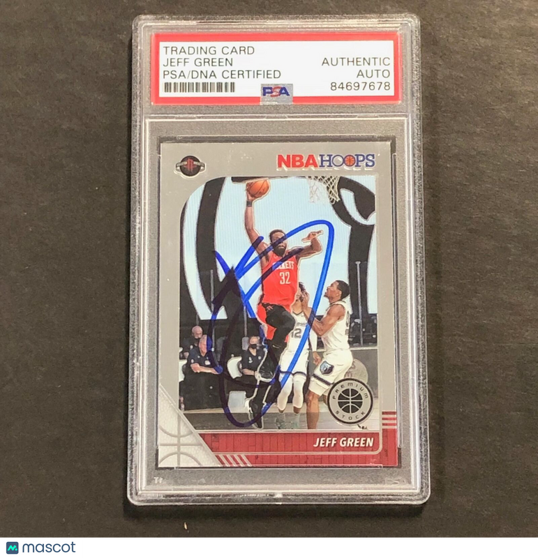 2019-2020 Panini NBA Hoops #198 Jeff Green Signed Card AUTO PSA/DNA Slabbed Cava