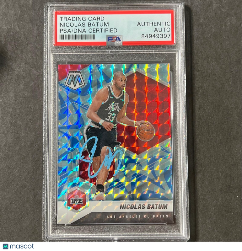 2020-21 Panini Mosaic #82 Nicolas Batum Signed Card AUTO PSA Slabbed Clippers