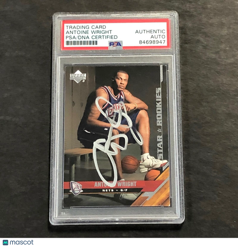 2005-06 Upper Deck #214 Antoine Wright Signed Card AUTO PSA Slabbed RC Nets