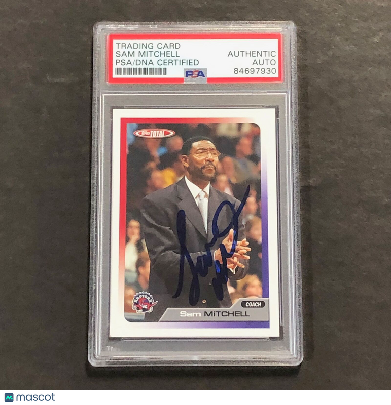 2004-05 Topps #415 Sam Mitchell Signed Card AUTO PSA/DNA Slabbed Raptors
