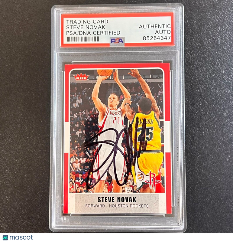 2007-08 Fleer #172 Steve Novak Signed Card AUTO PSA Slabbed Rockets