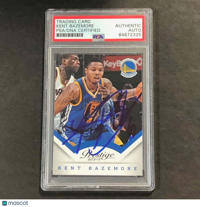 2013-14 Panini Prestige #54 KENT BAZEMORE Signed Card AUTO PSA Slabbed Warriors