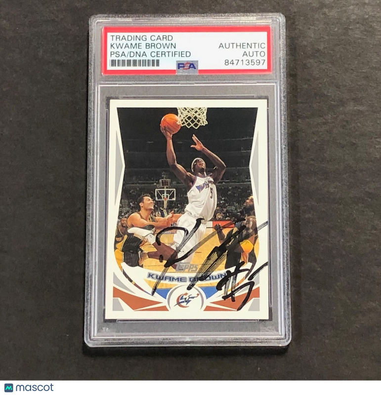 2004-05 Topps #113 Kwame Brown Signed Card AUTO PSA Slabbed Wizards