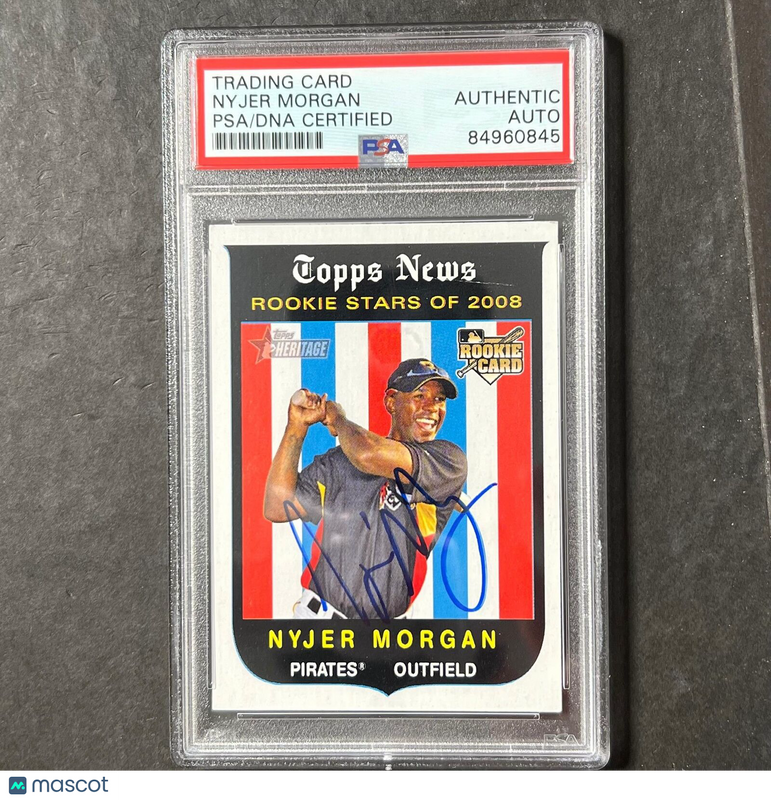 2008 Topps Heritage #136 Nyjer Morgan Signed Card PSA Slabbed Auto Pirates