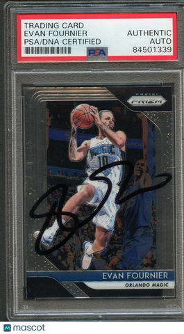 2018-19 Panini Prizm #139 EVAN FOURNIER Signed Card AUTO PSA Slabbed Magic