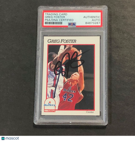 1991-92 Hoops #445 Greg Foster Signed Card AUTO PSA Slabbed Bullets