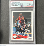 2001-02 Fleer #86 DerMarr Johnson Signed Card AUTO PSA Slabbed Hawks