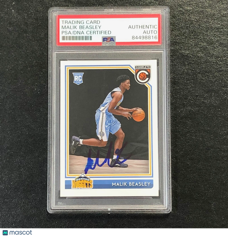 2016-17 Panini Complete #223 Malik Beasley Signed Card AUTO PSA/DNA Slabbed RC N