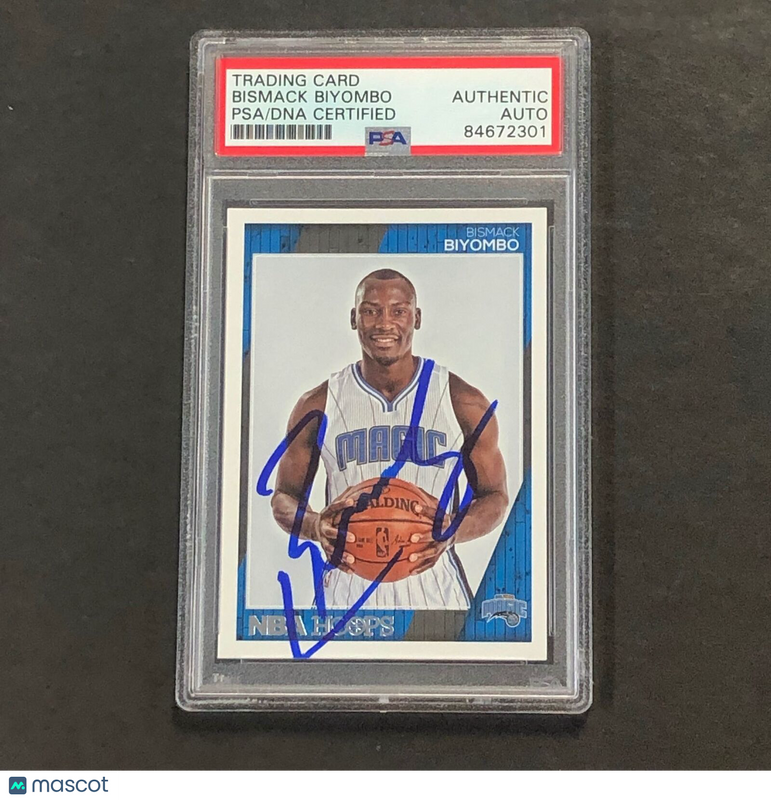 2016-17 NBA Hoops #114 Bismack Biyombo Signed Card AUTO PSA Slabbed Magic