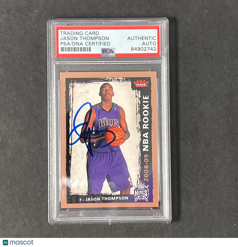 2008-09 FLEER #212 Jason Thompson Signed Card AUTO 10 PSA Slabbed RC Kings