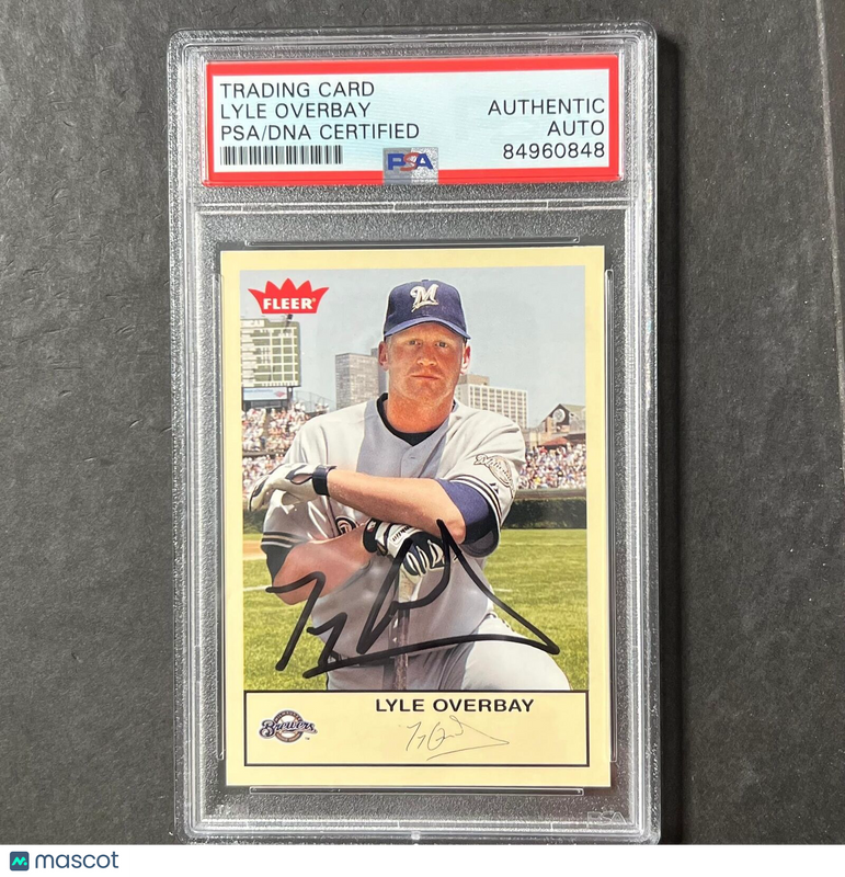 2005 Fleer #279 Lyle Overbay Signed Card PSA/DNA Slabbed Auto Brewers