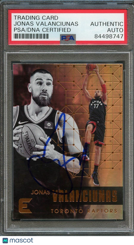 2017-18 Panini Essentials #187 Jonas Valanciunas Signed Card AUTO PSA Slabbed To
