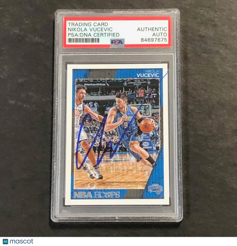 2016-17 NBA Hoops #78 Nikola Vucevic Signed Card AUTO PSA Slabbed Magic