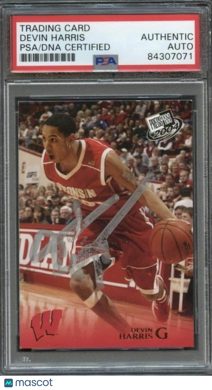 2004 Press Pass #14 Devin Harris Signed Card AUTO PSA Slabbed