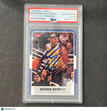 2007-08 Fleer #45 Brendan Haywood Signed Card AUTO PSA Slabbed Wizards
