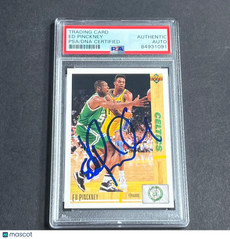 1991-92 Upper Deck #129 Ed Pinckney Signed Card AUTO PSA Slabbed Celtics