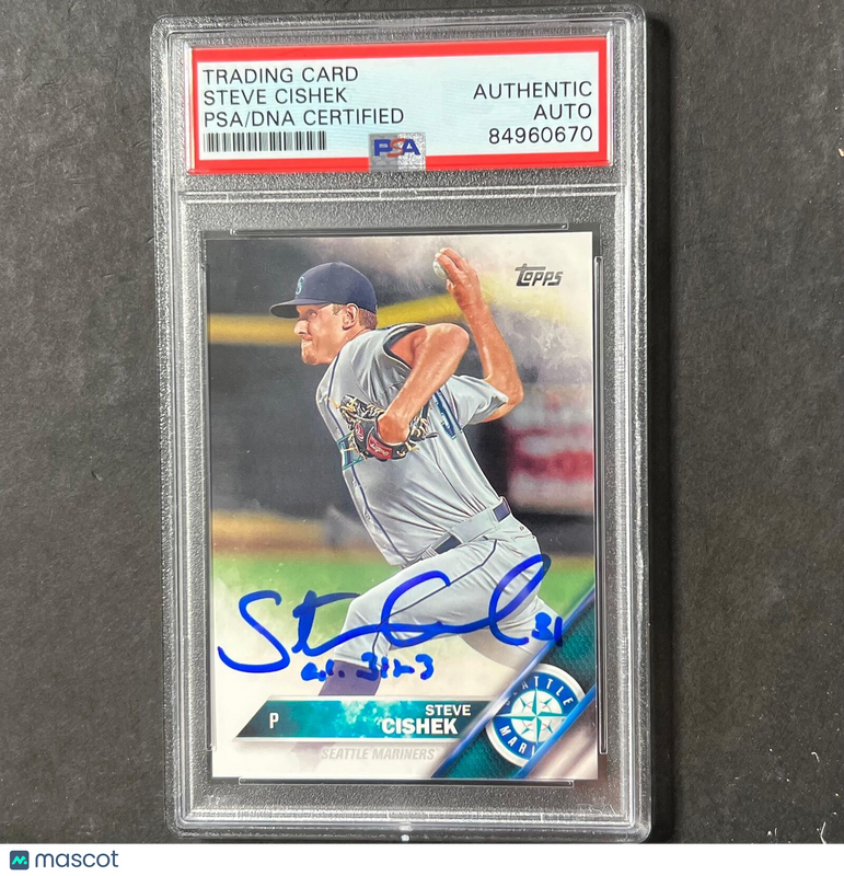 2016 Topps #498 Steve Cishek Signed Card PSA Slabbed AUTO Mariners