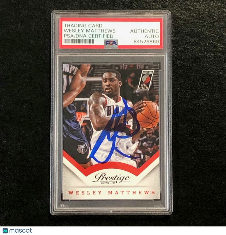 2013-14 Panini Prestige #24 Wesley Matthews Signed Card AUTO PSA Slabbed